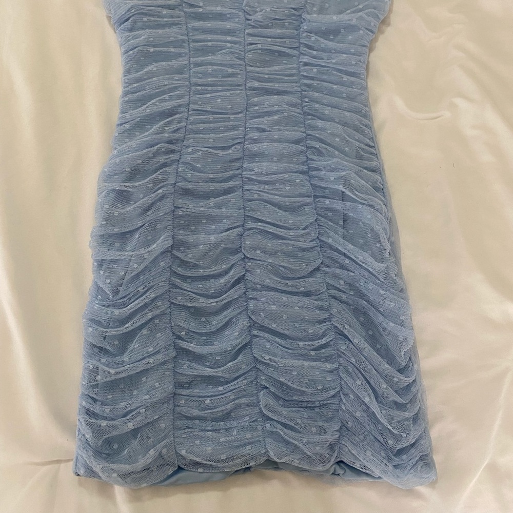 New Ruched Mesh Mini Dress - Picture 4 of 4
